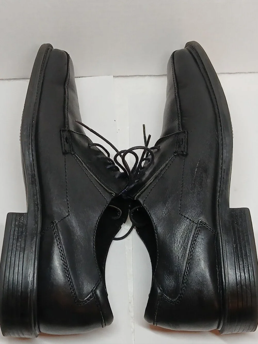 Rockport Black Leather Lace-Up Shoes Square Toe , Size 8.5